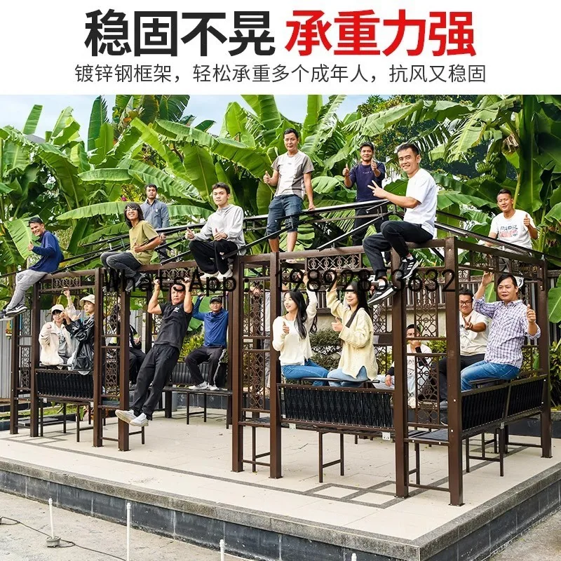 Picture 5: Yy outdoor gazebo courtyard villa garden iron art outdoor leisure roof terrace aluminum alloy sunshade