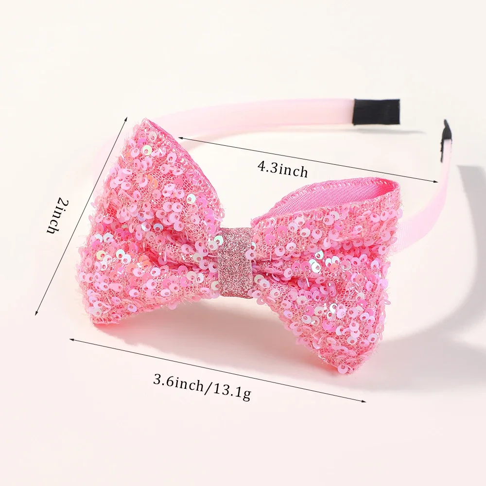 1pc/3pcs 3.6'' Cute Sequin Hair Bows Headbands for Women Girls Glitter Bows Hairbands Hairhoops Children Hair Accessories Gifts