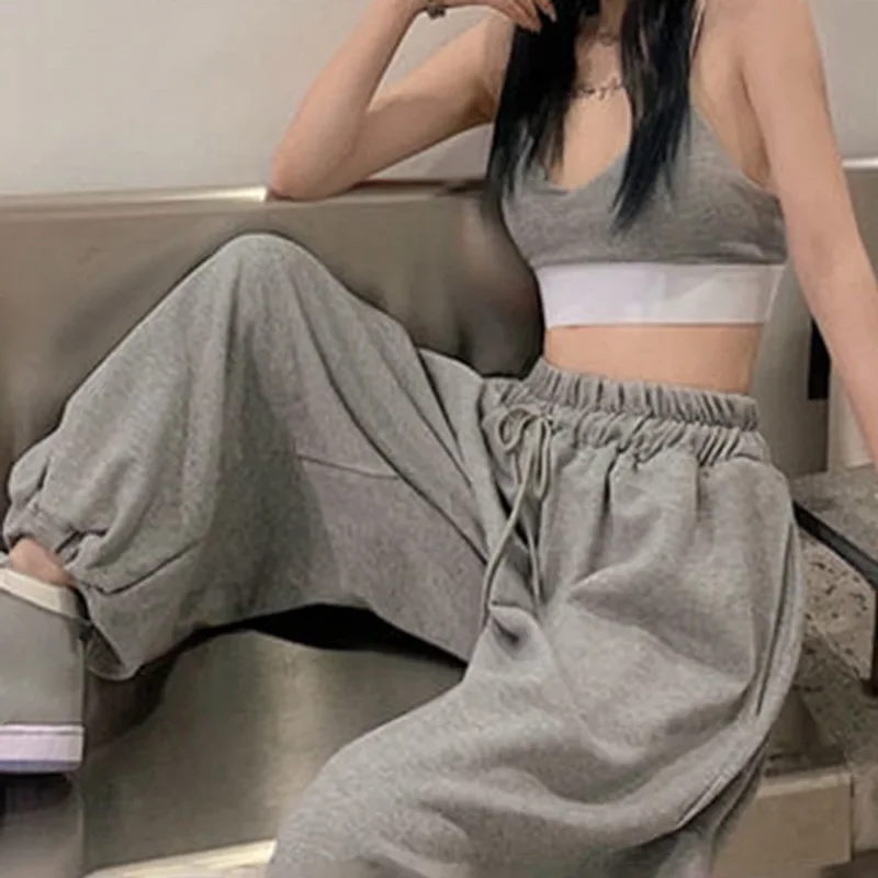 

Gray Sweatpants for Women 2024 Autumn New Baggy Fashion Oversize Sports Pants Balck Trousers Female Joggers Streetwear