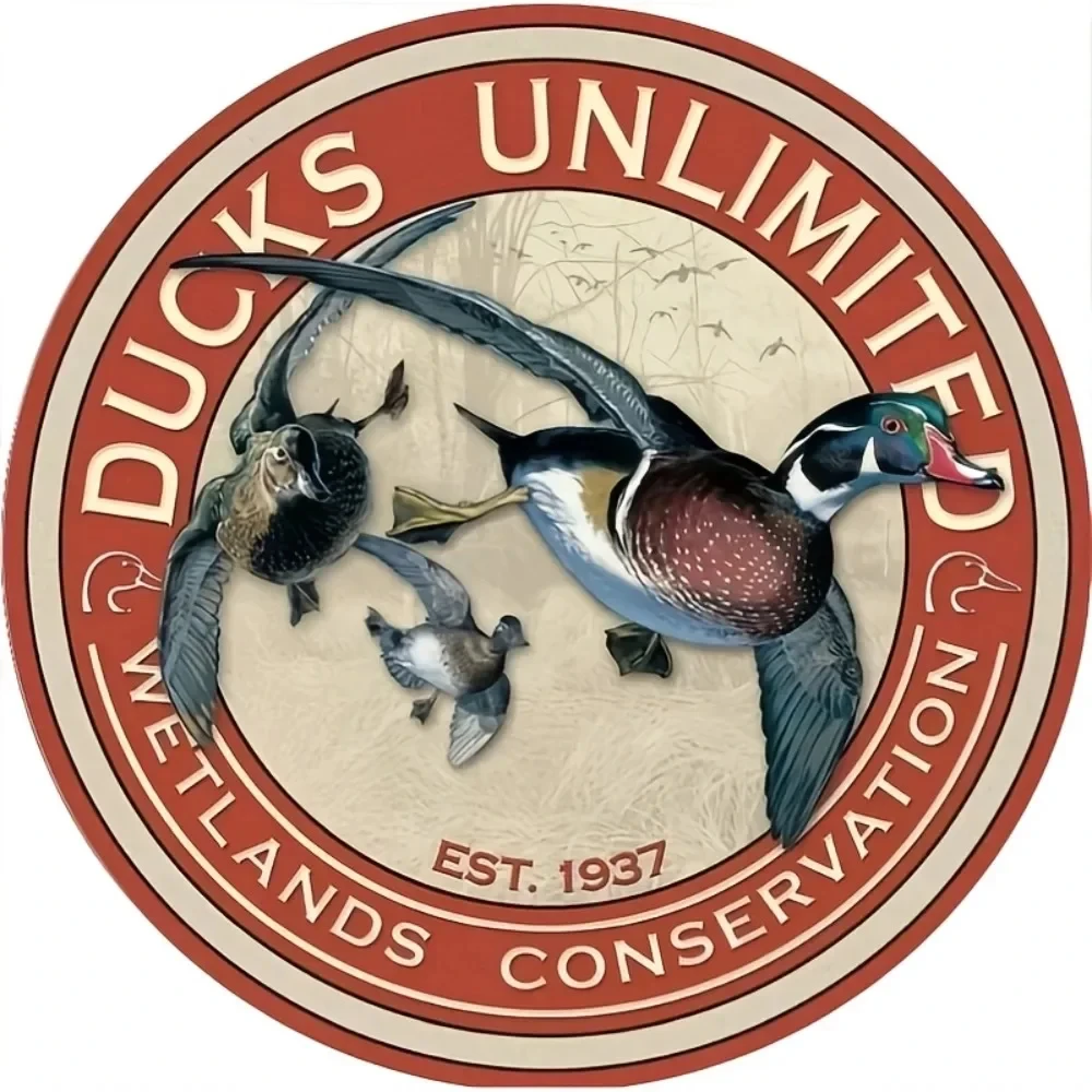 Duck Unlimited Wetland Conservation Aluminum Plaque - 8x8inch Classic Wall Decoration, Multifunctional Home Artwork, Nature Conservation Commemorative Plaque