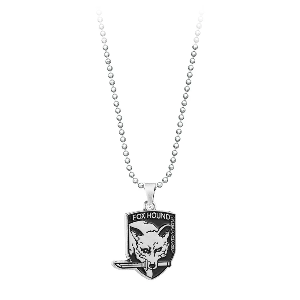 Metal Gear Solid 5 Necklace Big Boss Fox Hound Snake Diamond Dogs Outer Heaven Bead Necklaces Pendants Accessories Figure Gifts