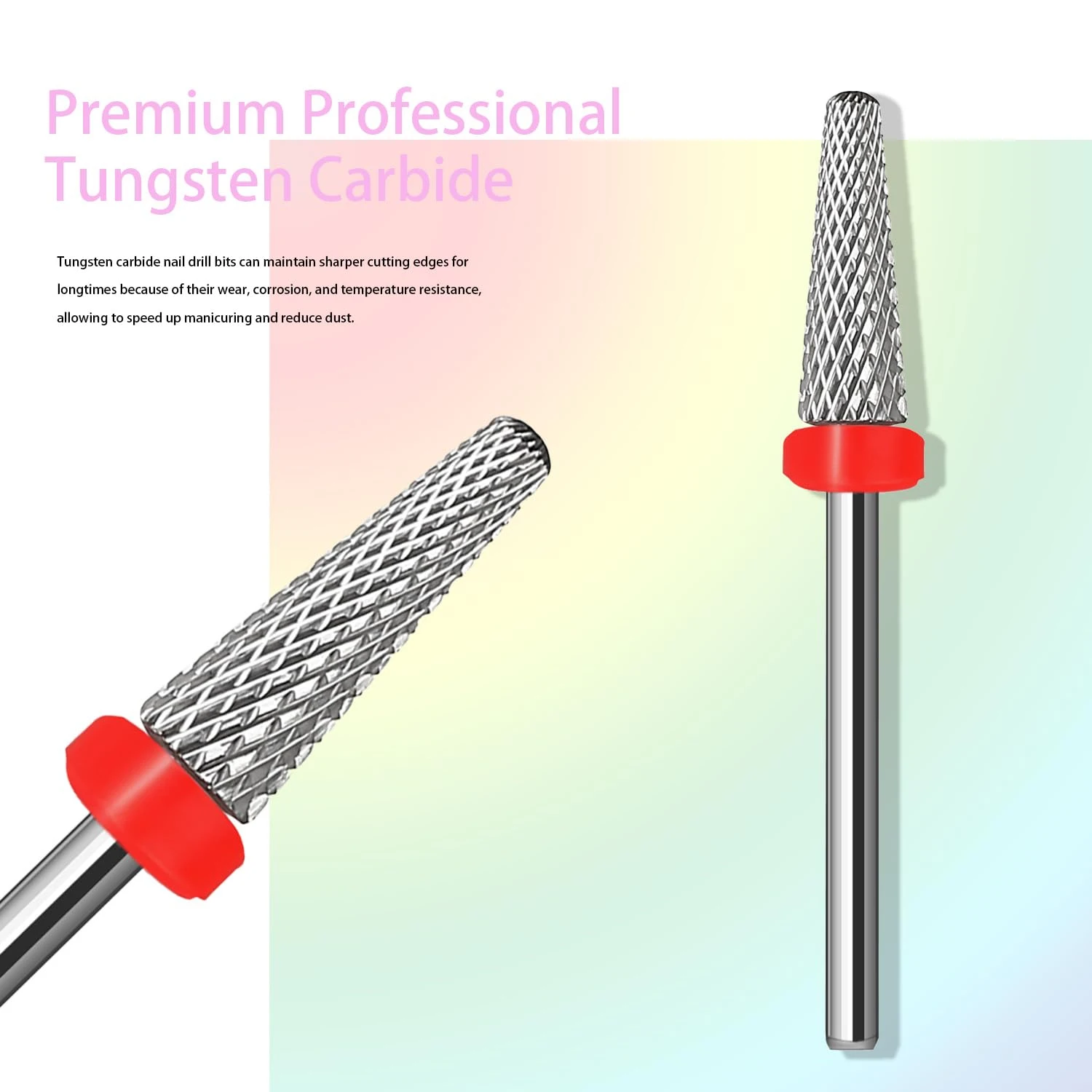 Tungsten Carbide Nail Drill Bits,3/32'' Efile Electric Cuticle Bits, Two Way Manicure Polishing Art Remove Acrylic Cuticle Safet