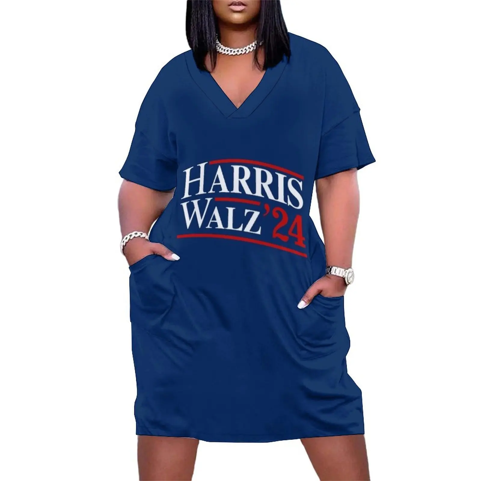 

Harris Walz '24 Loose Pocket Dress women's summer clothing 2025 luxury dress dress for women summer