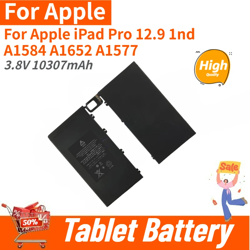 

100% New 3.8V 10307mAh Tablet Battery For Apple iPad Pro 12.9 1nd A1584 A1652 A1577 High Quality Replacement Battery