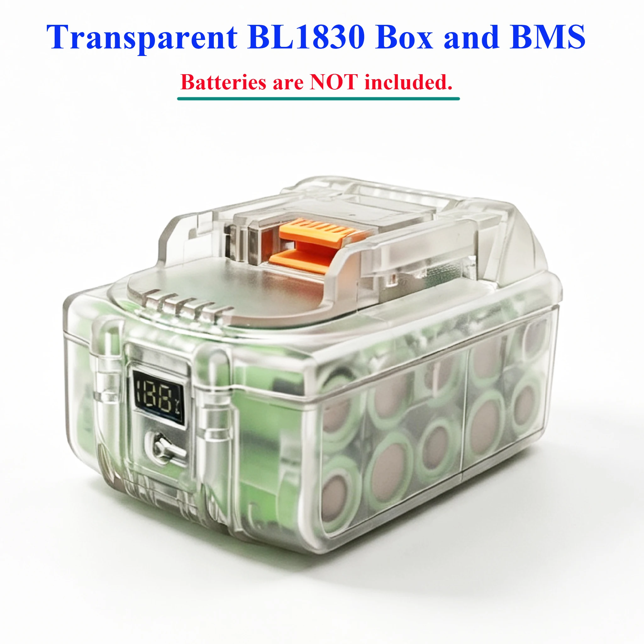 Transparent Lithium Battery Case Box Kit BSM Balance Charge PCB Board For Makita BL1830 Shell LED Digital Indicator Housings