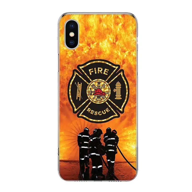 Extinguishing Fireman Hero Deluxe Case for iPhone 12 13 Mini 14 Plus 15 16 Pro Max 11 X XS Max Clear TPU Protective Pho