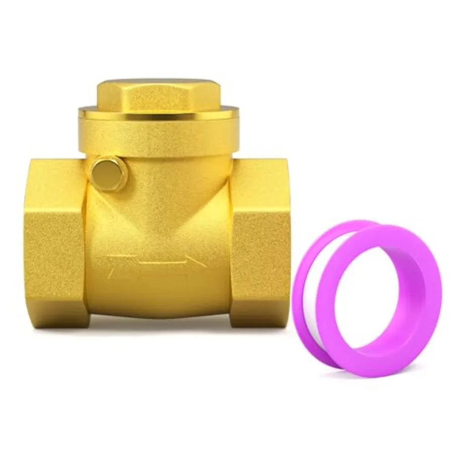 

Swing Brass Check Valve DN65 2-/2" Thread, Backflow Prevention, One Way Check Valves for Sump Pump and Air Compressor, Gas Air