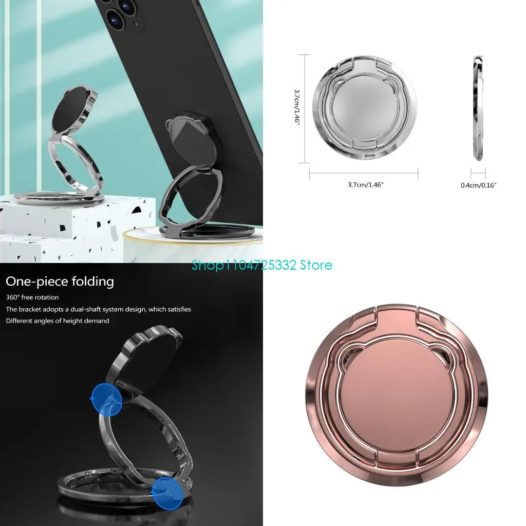 

P5EA Cell Phone Ring Holder Stand Finger Ring Kickstand 360 Degree Rotation Polished Metal Phone Grip for All Smartphones
