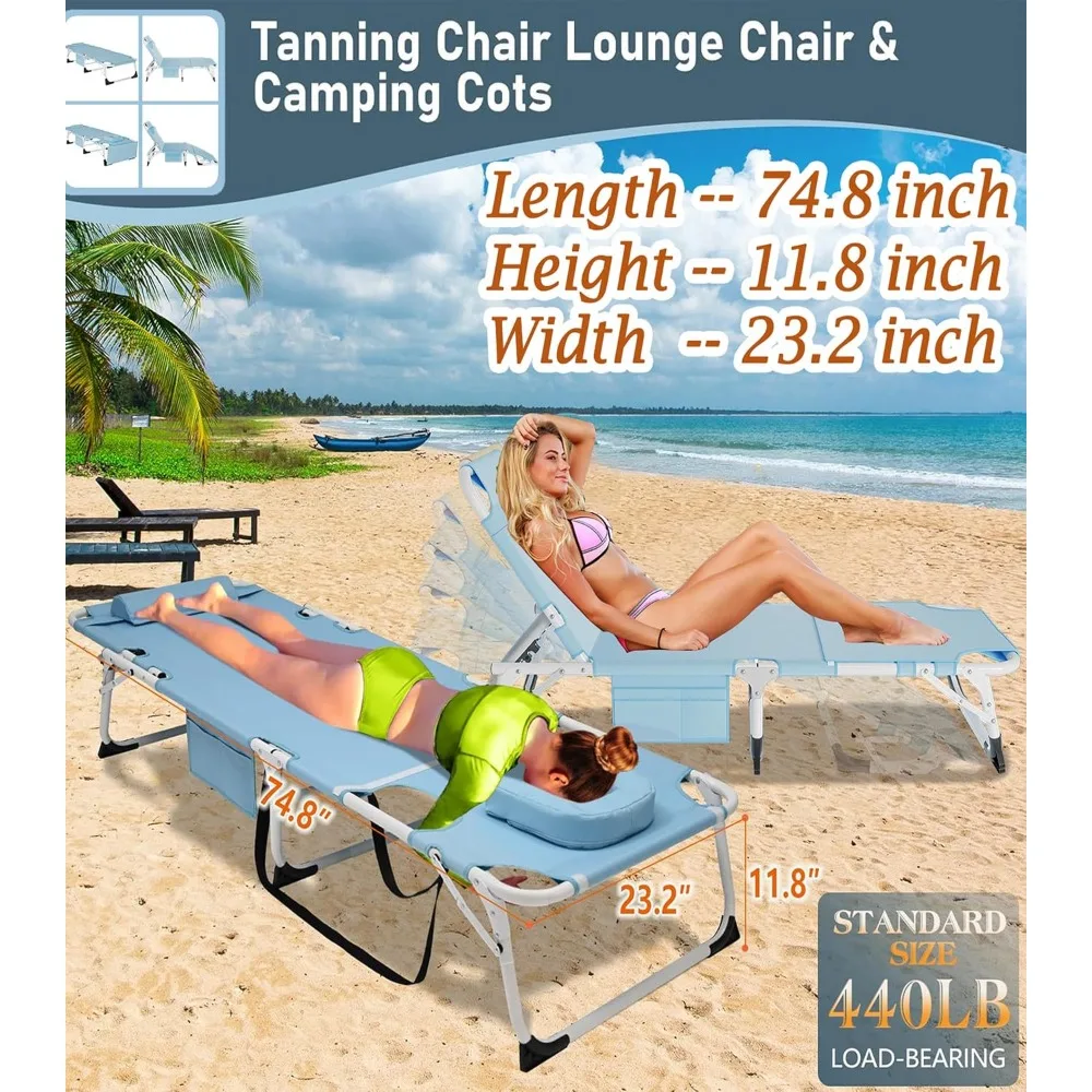 كرسي صالة خارجي عالي التحمل قابل للطي بسعة 500 رطل، قابل للتعديل ومحمول للاستخدام في الفناء #6