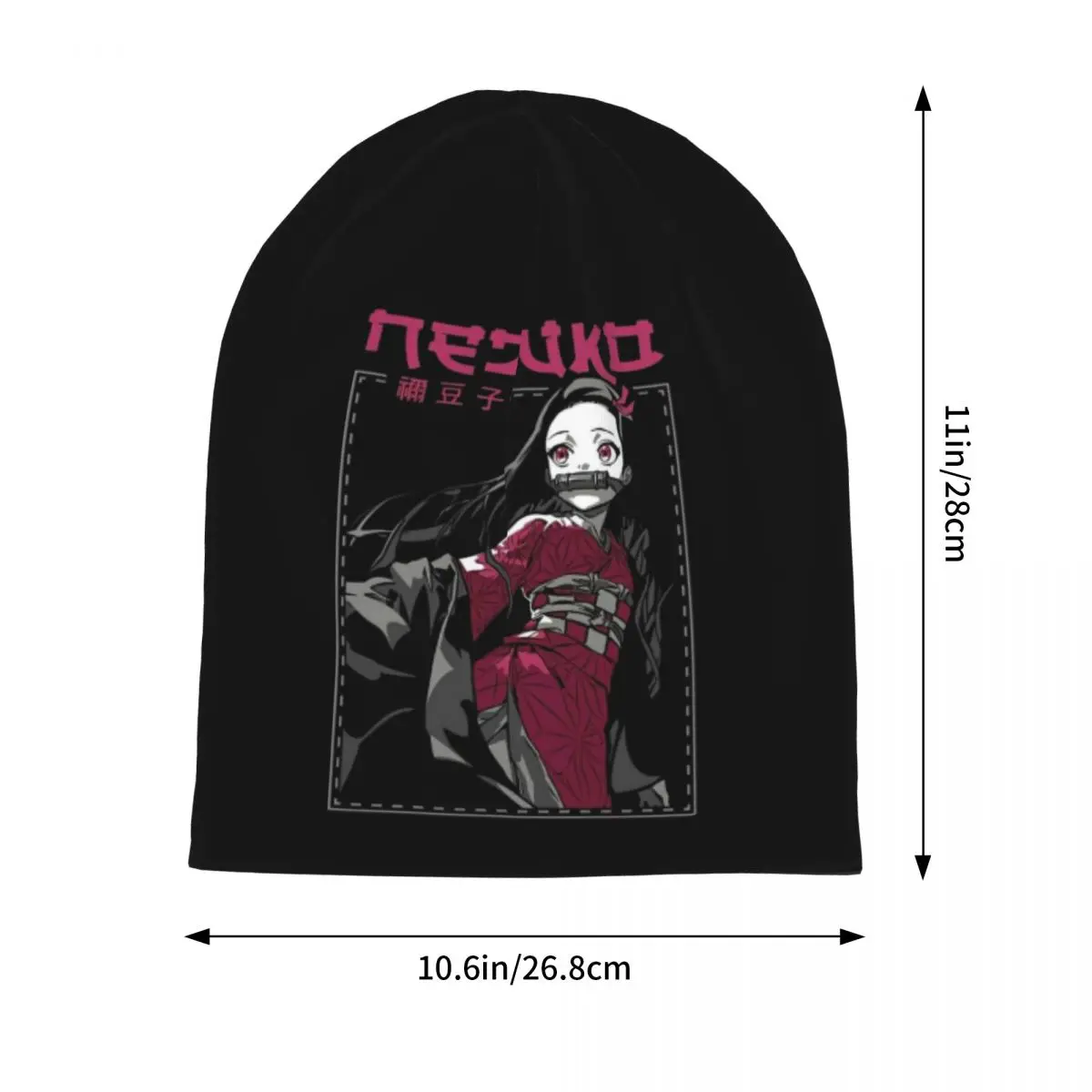 Nezuko كيمونو شيطان القاتل كيميتسو نو يابا أنيمي الدافئة محبوك بونيه قبعة الخريف الشتاء في الهواء الطلق قبعة حريمي للرجال النساء الكبار