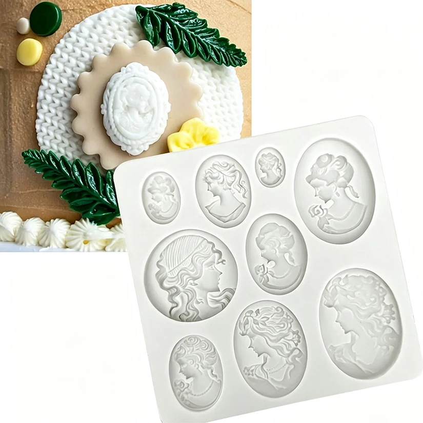 Cameo Collection Portrait Silikon Sugarcraft Form, Fondant Kuchen Dekorieren Werkzeuge – Detail 7