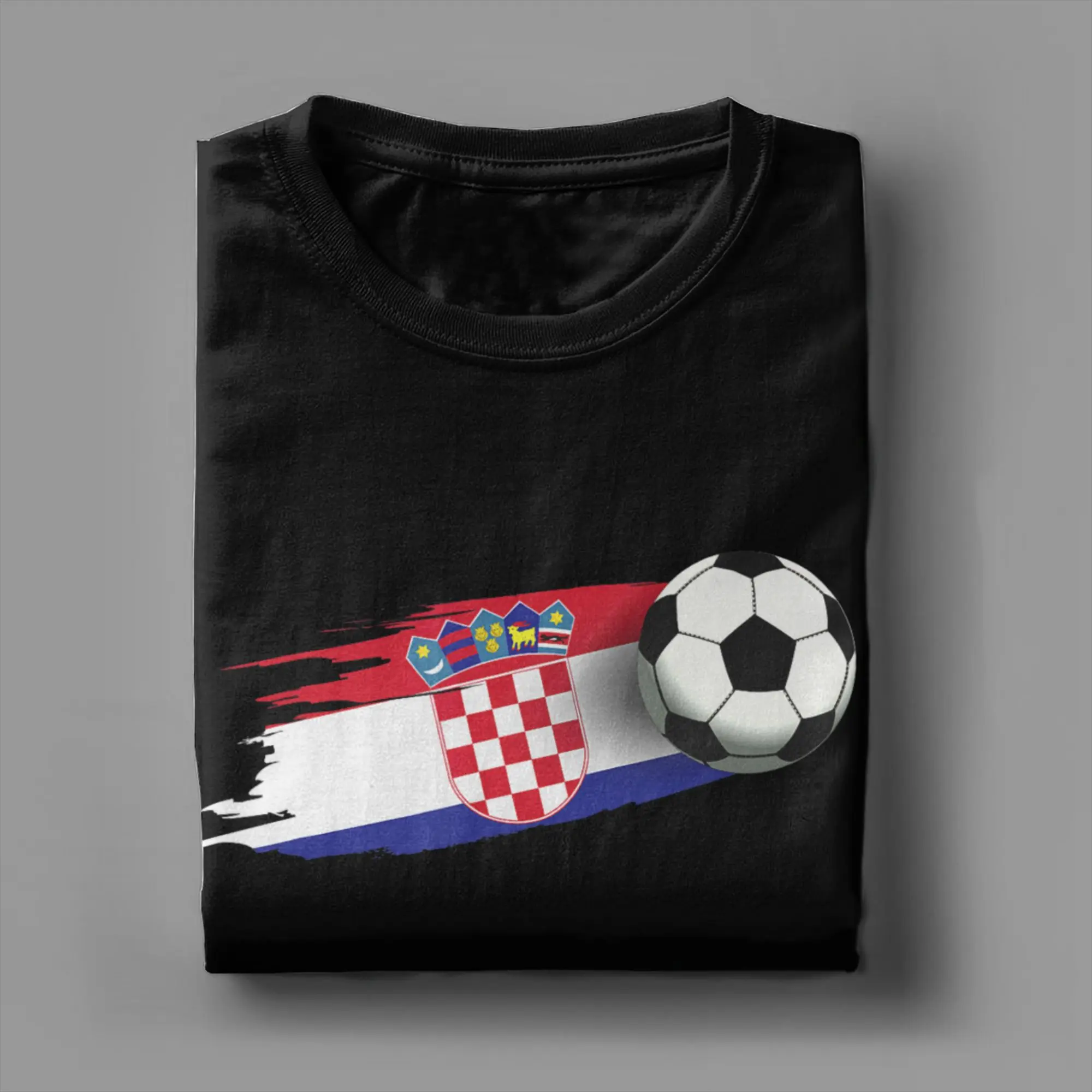 Croatia Flag Croatian Soccer T-Shirts for Men  Casual Pure Cotton Tee Shirt Round Neck Short Sleeve T Shirt Plus Size Clothes