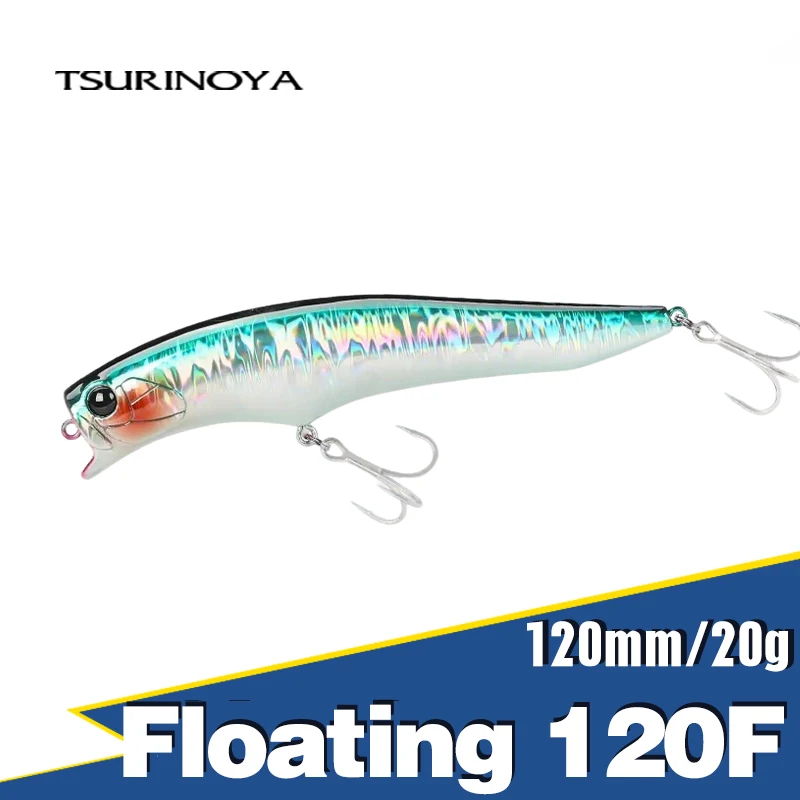 TSURINOYA 0-30 cm 120 mm 20 g schwimmender Minnow-Ultra-Langwurf-Strand-Angelköder GORGO 120F UV-Salzwasser-Flachbereich harter Köder