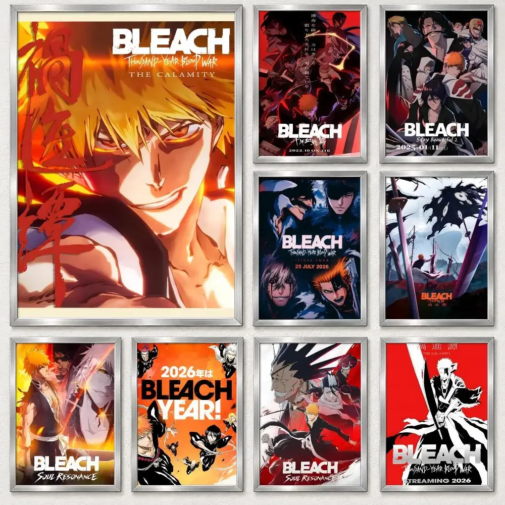 Epic Supernatural Action Anime Bleach Thousand-Year Blood War Poster Self‑Adhesive Waterproof PP Poster Wall Art Home Decor