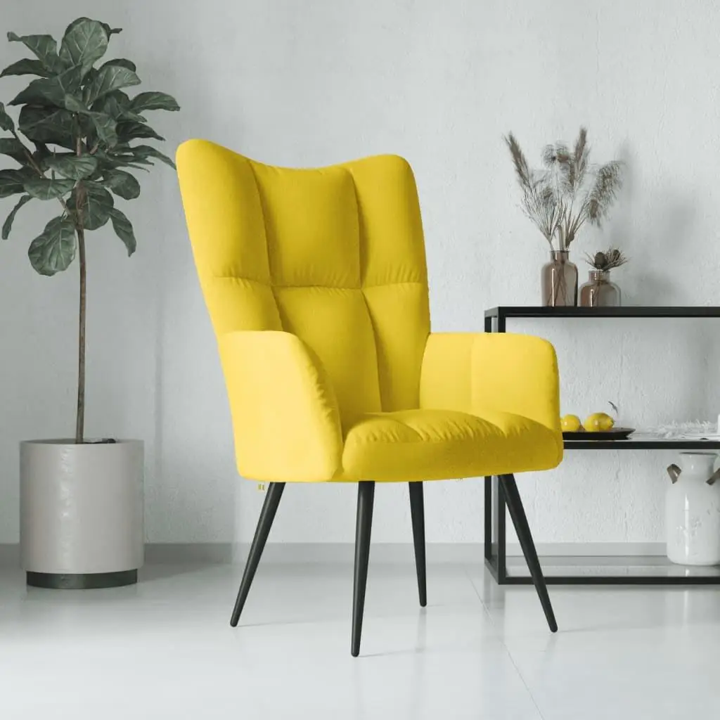 

Stylish Mustard Yellow Velvet Relaxing Chair for Comfort