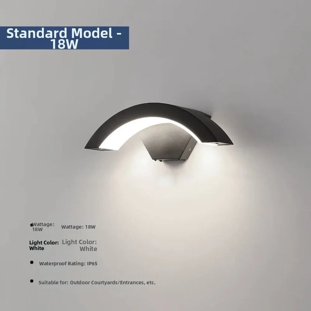 مقاوم للماء في الهواء الطلق منحني LED الجدار ضوء القمر على شكل مدخل الإضاءة PIR محس حركة مصباح مع محس حركة