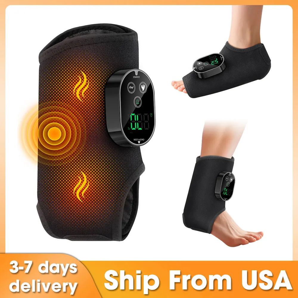 

Foot Ankle Massage Belt Heating Vibration Multi-Area Massager with Extension Strap Pain Relief Cordless Thermal Therapy Braces