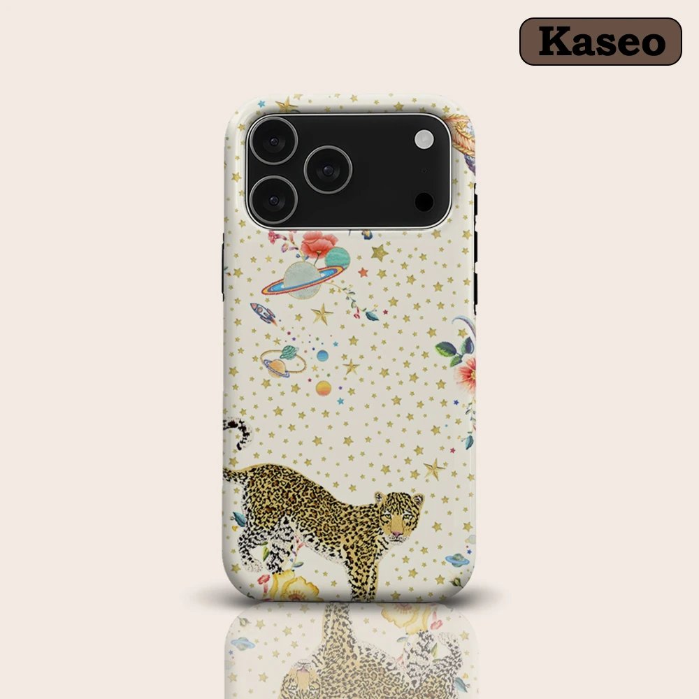 KASEO Matte Bumper for Magsafe Case for IPhone 17 16 15 14 Plus 13 Pro Max Shockproof Hard PC Cosmic Leopard Cover