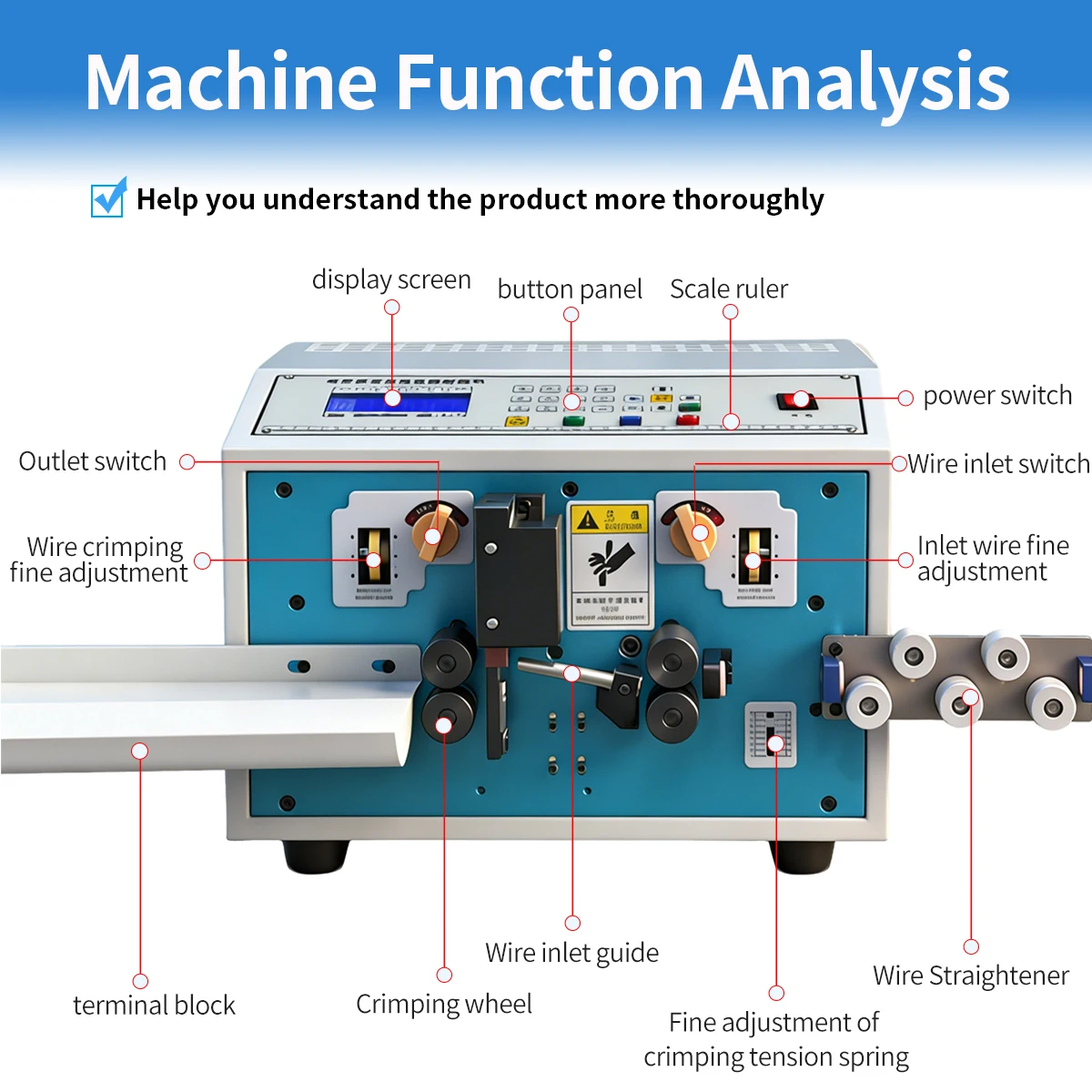 Multifunctional 0.1-25mm² Automatic Wire Striping and   Cable Stripper Peeling Cutter for Copper Wire