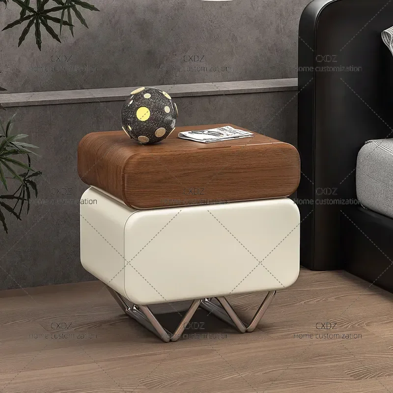 Italian Minimalist Rotatable Bedside Table Small Apartment Bedroom Storage Locker New Nightstand