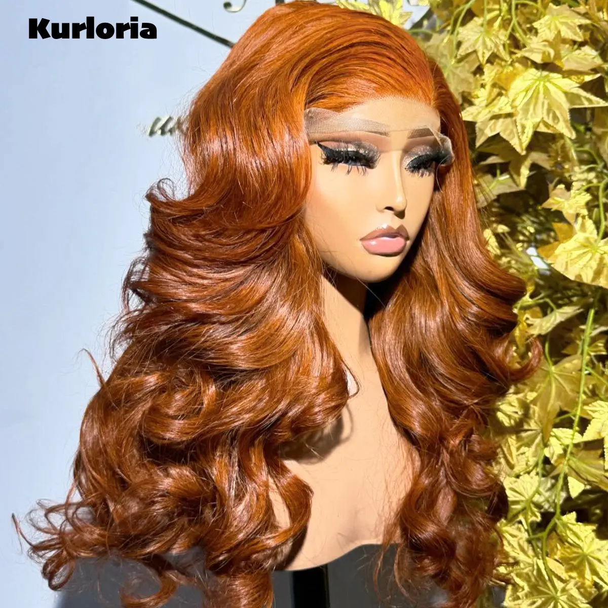 100% Human Hair 400 Density Loose Wave Wig Ginger Orange 13x6 HD Transparent Lace Front Wig Wear and Go Drawstring Glueless Wig