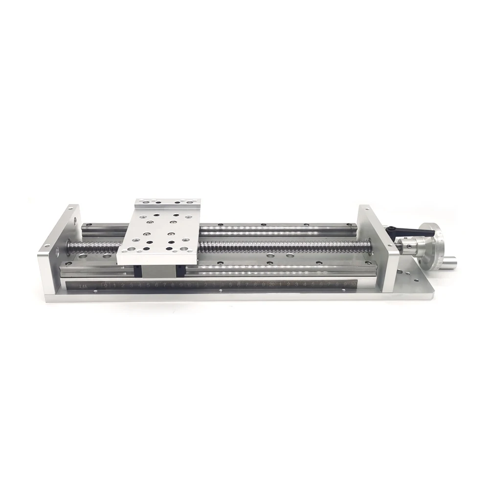 100-400mm Manual Sliding Table with Dust Cover 150kg Load Linear Rail Stage CNC Rail Aluminum Alloy 90x150 Mobile Panel SFU1605