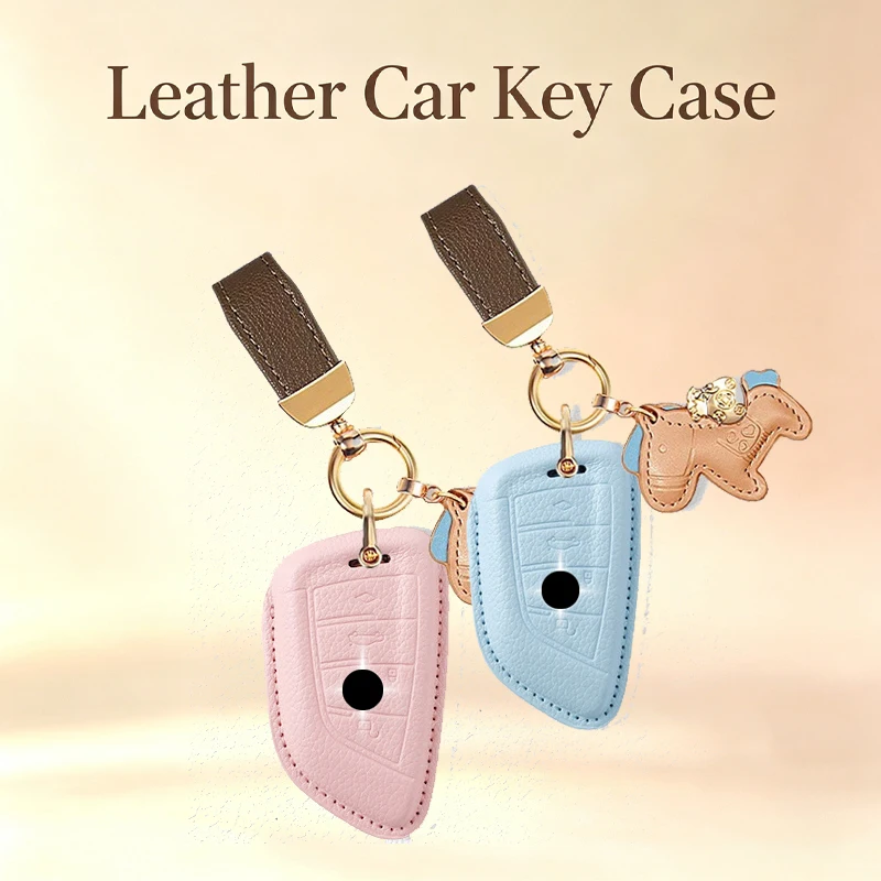 Modische Leder-Autoschlüsselhülle für BMW F20 F10 F20 F30 F80 X1 X3 X5 X6 X7 G20 G30 G01 G02 G05 G11 1er 3er 5er 7er Serie Schlüsselanhänger