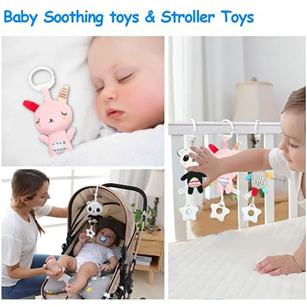 Stroller Car Seat Crib Baby Hanging Baby Rattles with Teethers Soft Plush Toys Development Infant for Newborn Gifts