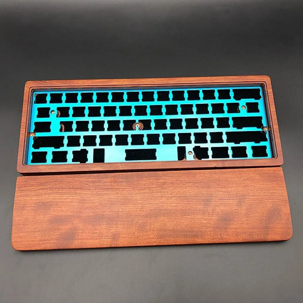 GH60 Solid Wood Shell Set Custom for XD60 Left 64 Non Left 64 Wooden Shell Plam Rest Walnut Wood Mechanical Keyboard Accessories