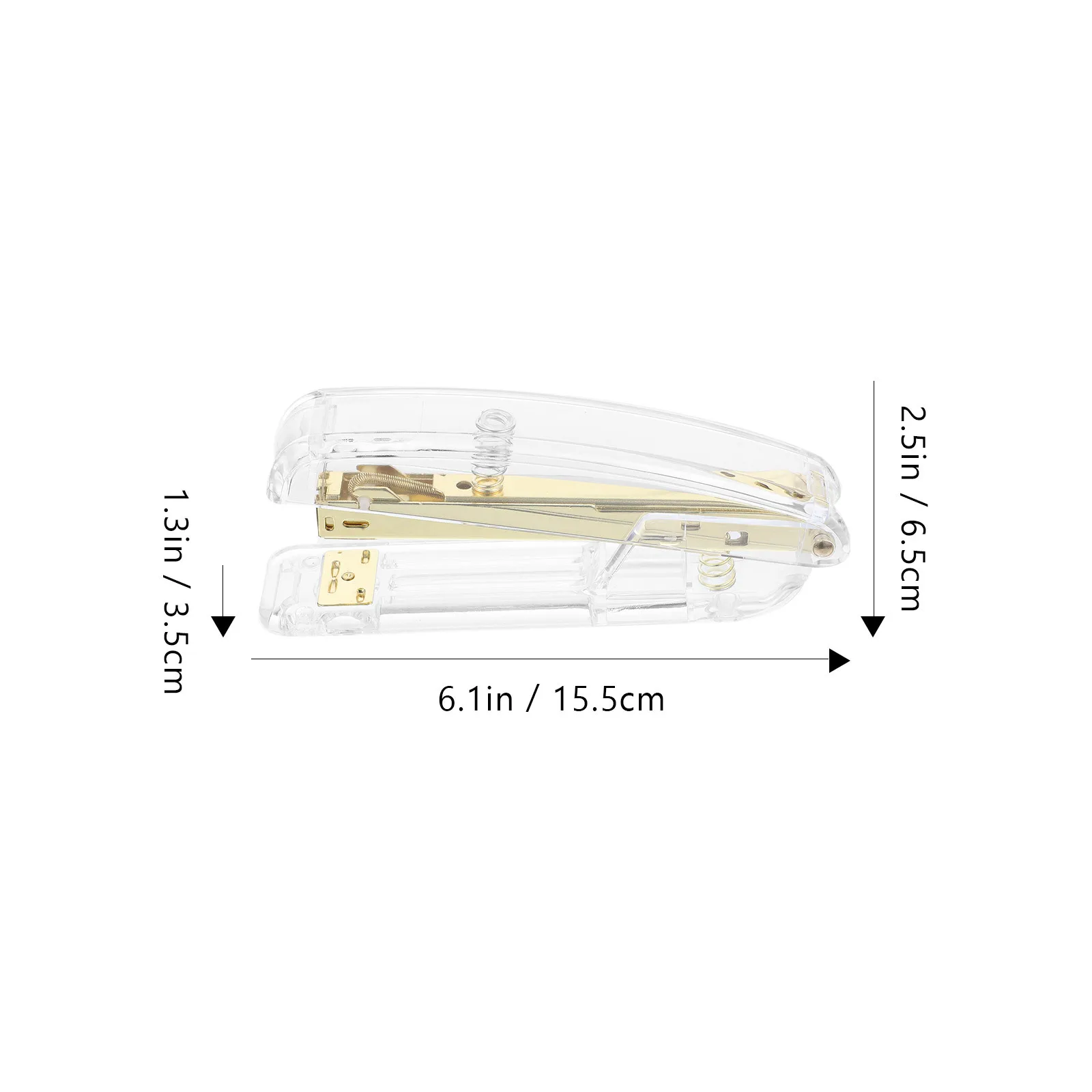 Office Stapler Transparent Plastic Material Smooth Automatic Spring Back Function Reliable Binding Performance for Daily Use