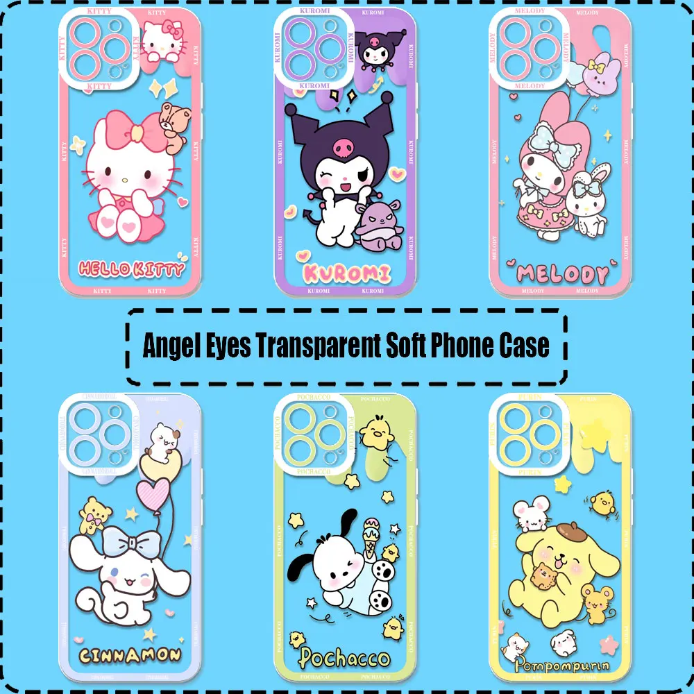 My Melody Hello Kitty Kuromi Case For Samsung Galaxy S25Ultra S24 S23 S21 S20 Fe S10 Plus S25 S24 Ultra Cqoues Transparent Cover