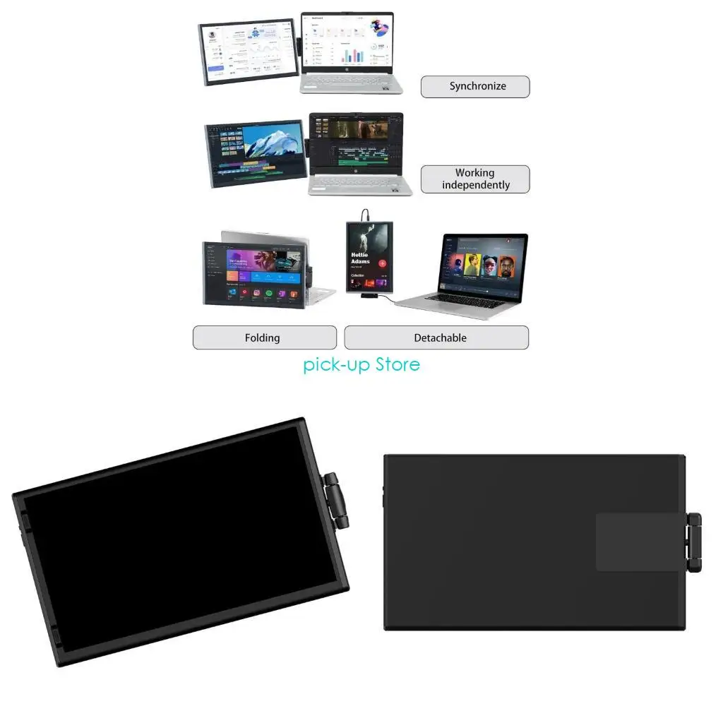 

Q5WA Laptop Screen Extender 14.1inch 1080P Double Screen Attachment Screen Extended