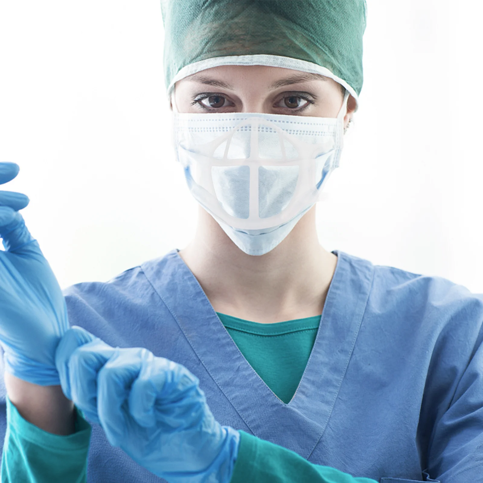 

5 pcs Silicone Mask Bracket 3D Inner Support For Breathable Fit Prevents Lipstick Smudge Washable Reusable Nose Mouth Spacer