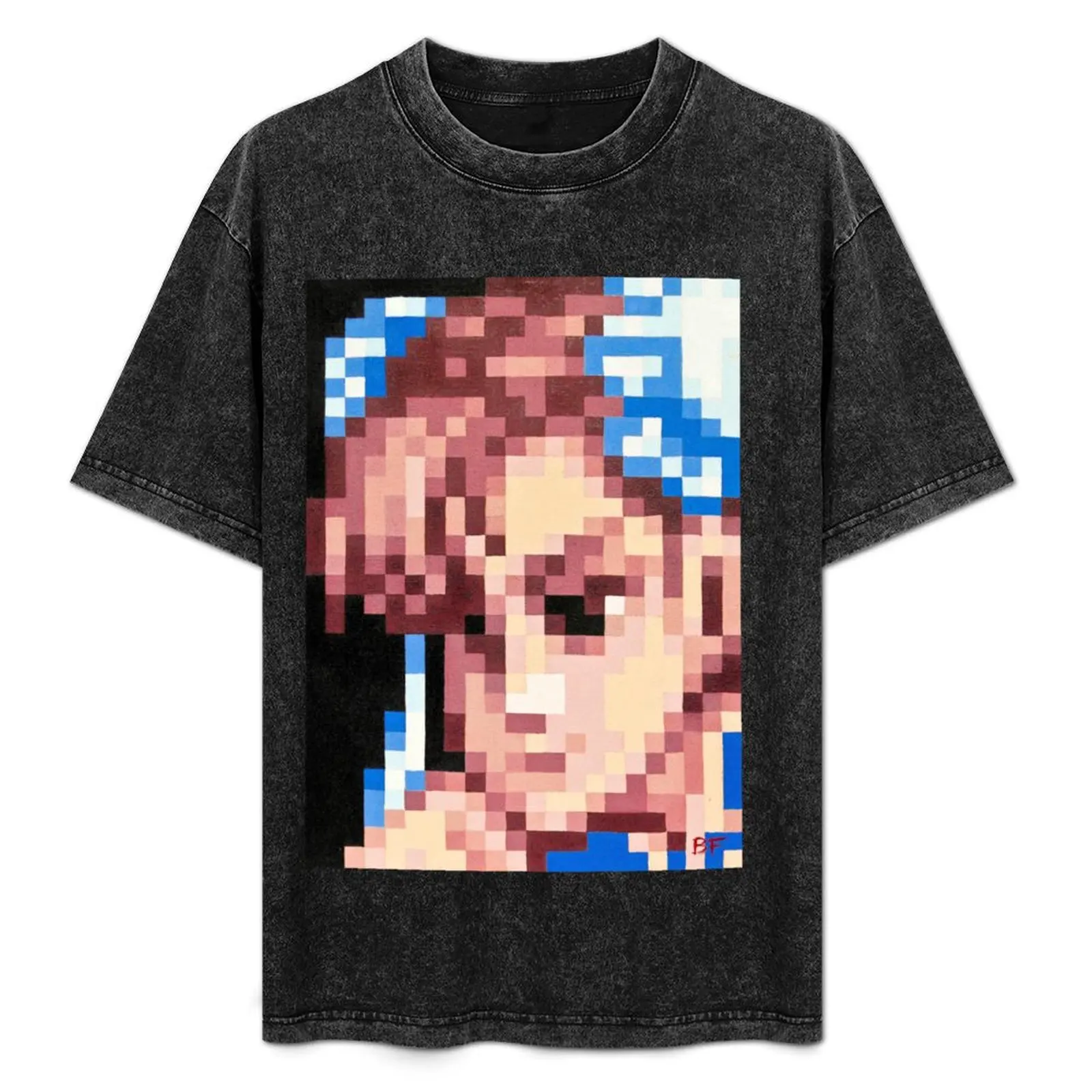 

Chun-Li Pixel Portrait T-Shirt Short sleeve tee vintage graphic tee t shirt for men