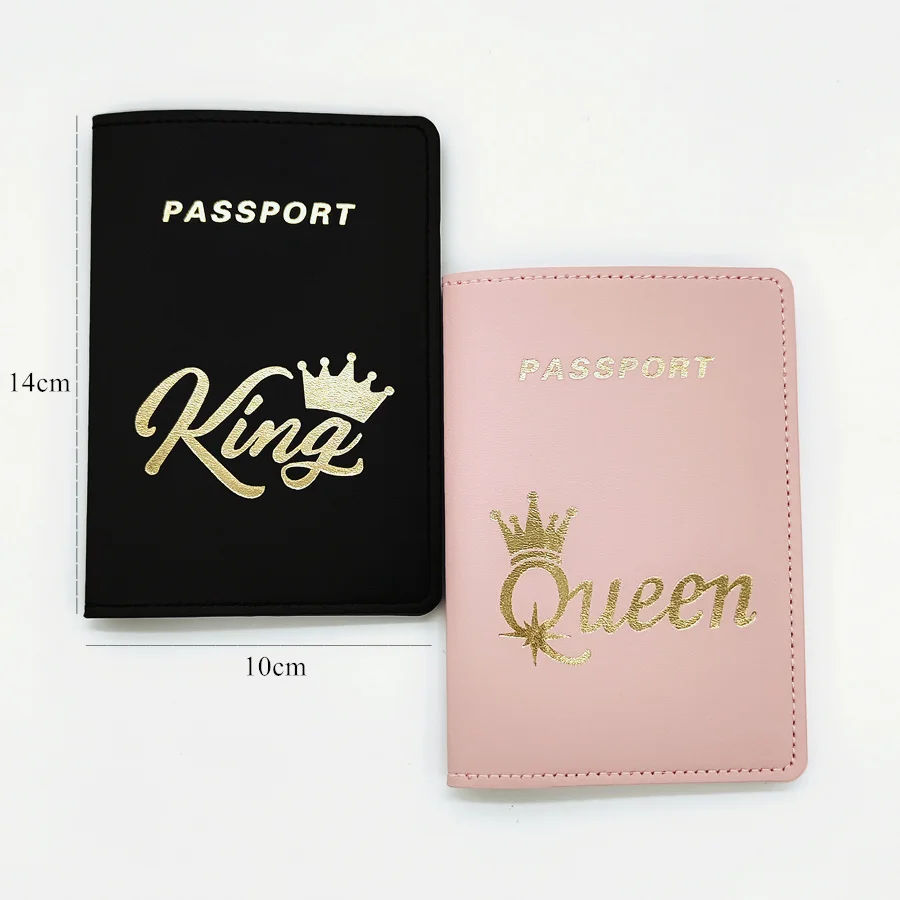 2 pezzi/set QUEEN KING Amanti/Coppie Accessori da viaggio in PU Custodia per passaporto/Cover/Supporto per donne o uomini