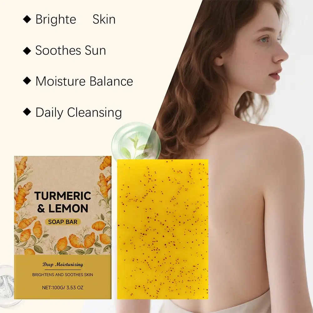 Turmeric Lemon Acids Kojic Acid Soap Handmade Natural Skincare Bar for Moisturizing Exfoliating Body and Face