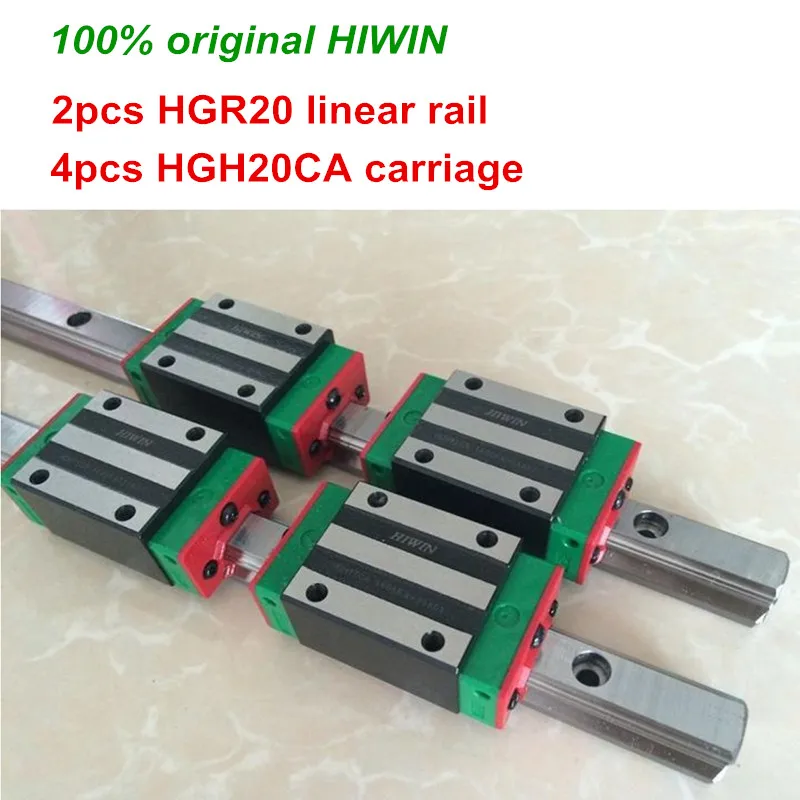 2pcs HGR20 200mm - 1500mm Linear Guide rail + 4pcs HGH20CA / HGW20CA HIWIN Carriage