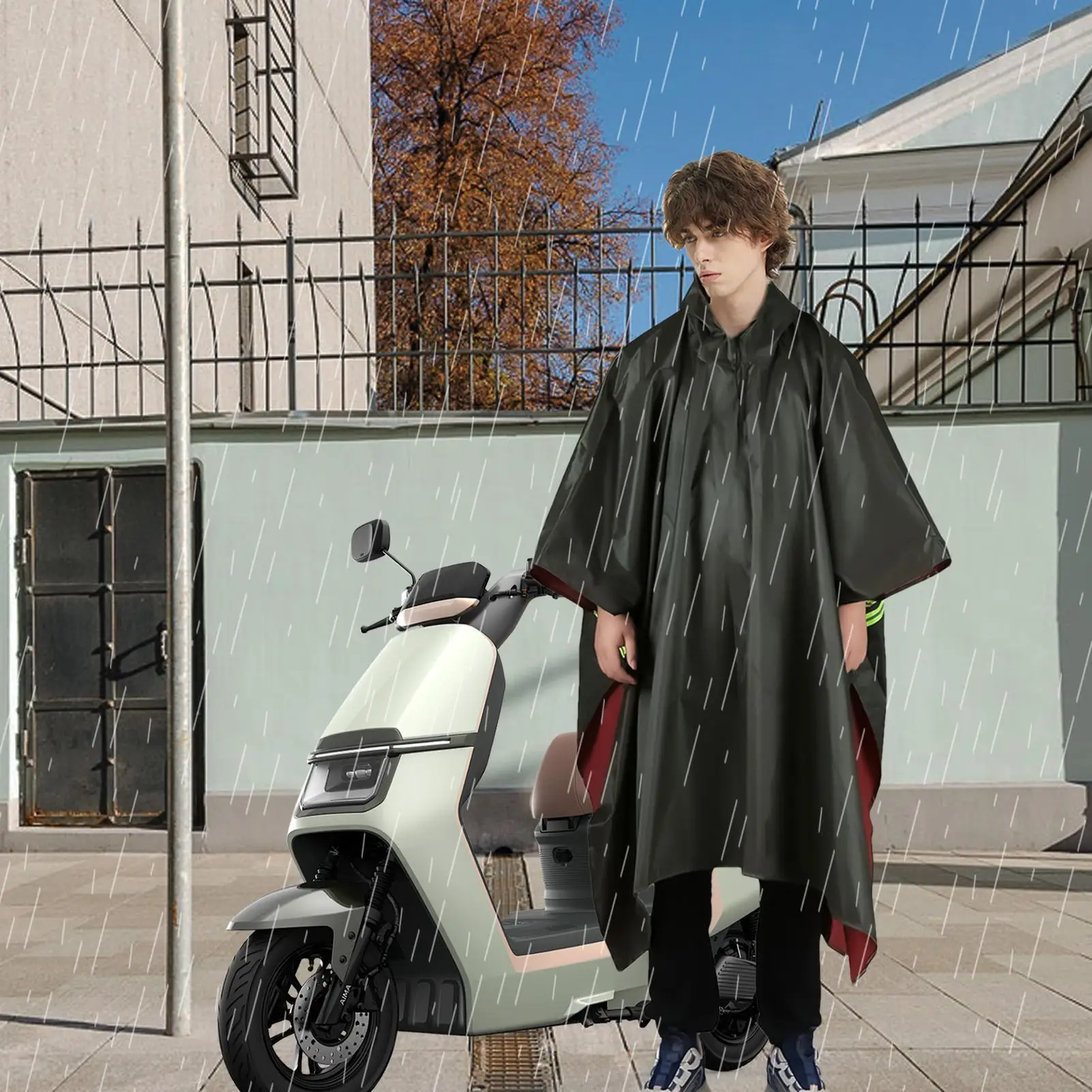 

Пончо от дождя со светоотражающими полосками, дизайн для взрослых, пончо с капюшоном для дождя, герметичная дождевик для молодежи, мужчин, женщин, подростков