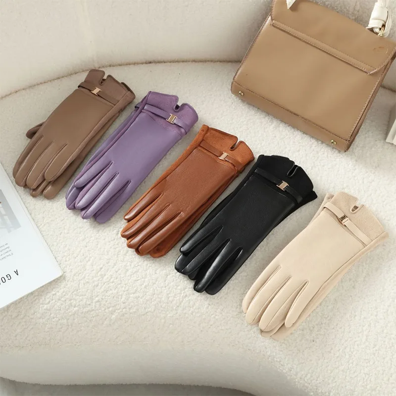 2025 قفازات جديدة للنساء في الشتاء الدافئة والقطيفة سميكة الباردة والدليل على القيادة قفازات شاشة لمس لركوب الدراجات في الهواء الطلق