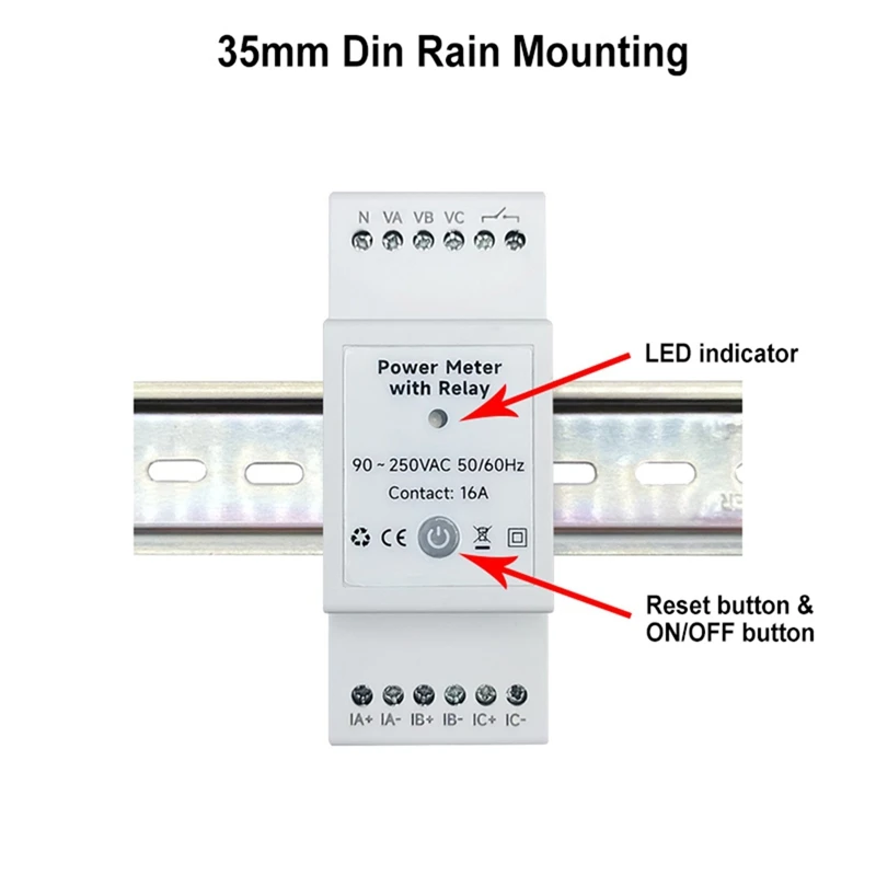 Tuya สมาร์ท Wifi 3 เฟส Energy Monitor 80A Clamp CT แบบสองทิศทาง App Monitor Power Consumed & ไฟฟ้าสถิติ