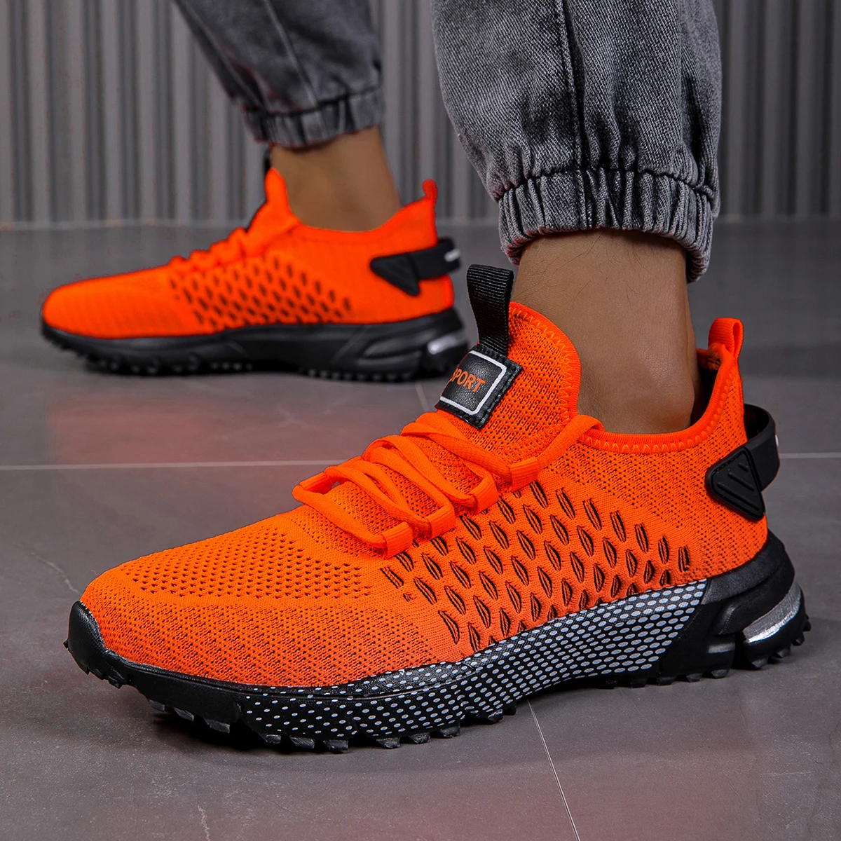 

Mens Sneakers Sports Running Shoe Breathable Mesh Lightweight Non Slip Comfortable Walking Shoes Man Casual Shoes