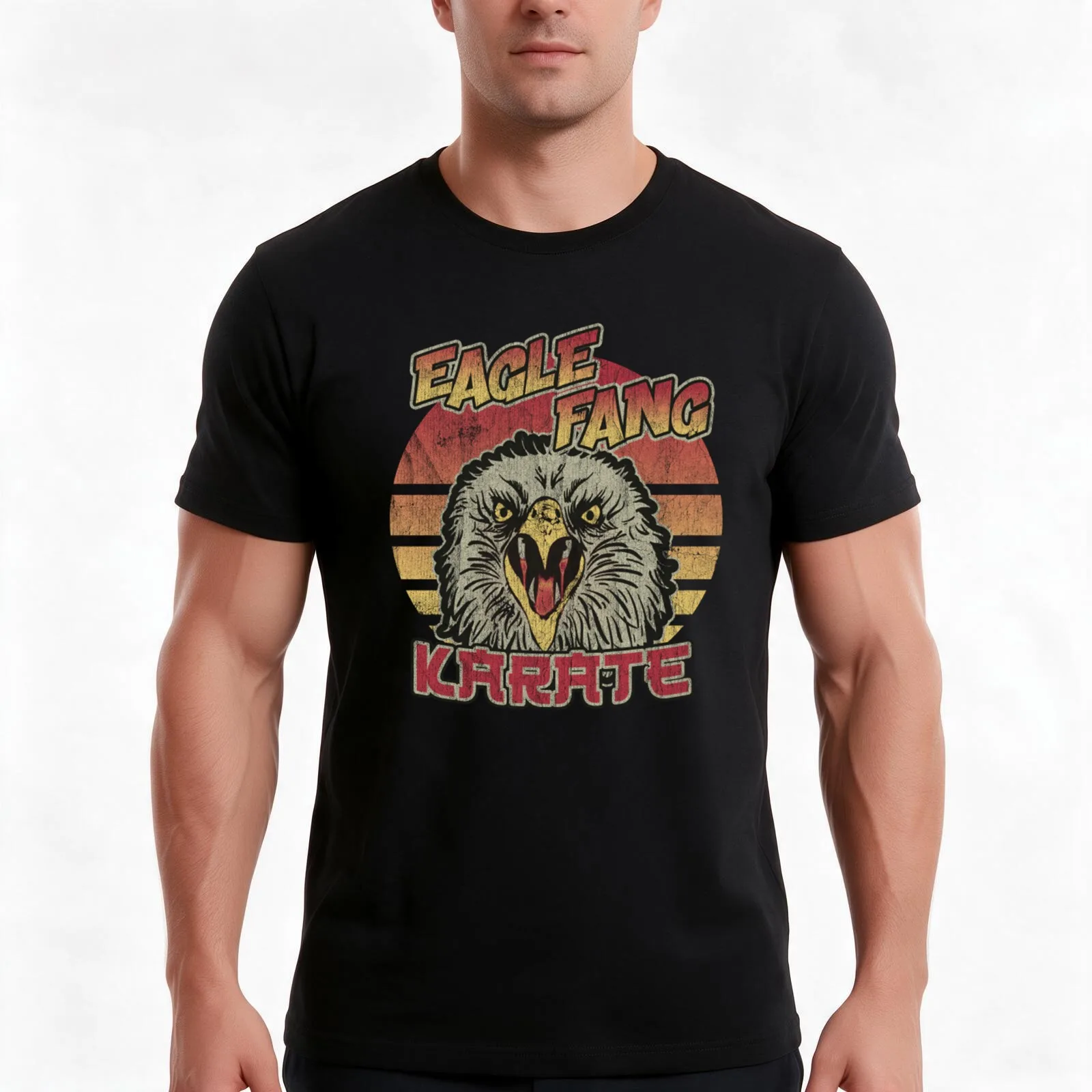 EAGLE FANG KARATE T-Shirt, Summer Casual Cotton Tee, Oversized Streetwear Tops, Vintage Graphic Print, Loose Fit Short Sleeve