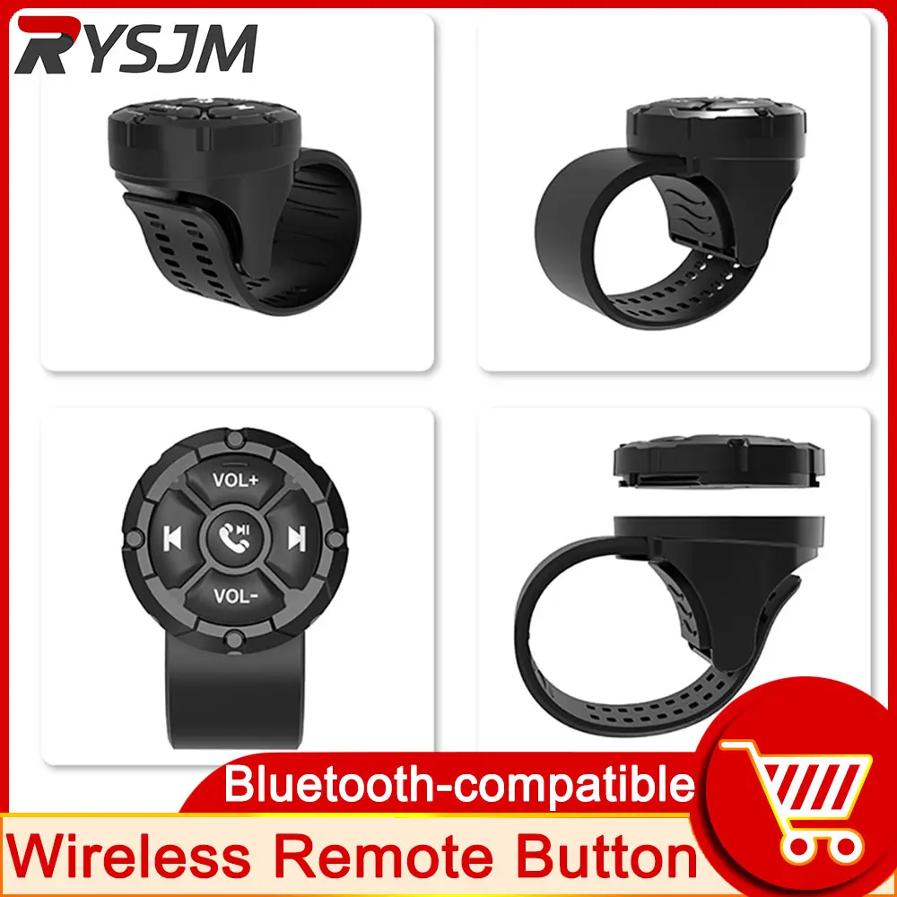 Wireless Remote Button Helmet Earphone Motorcycle Handlebar Media Controller Car Steering Wheel Control Bluetooth-compatible