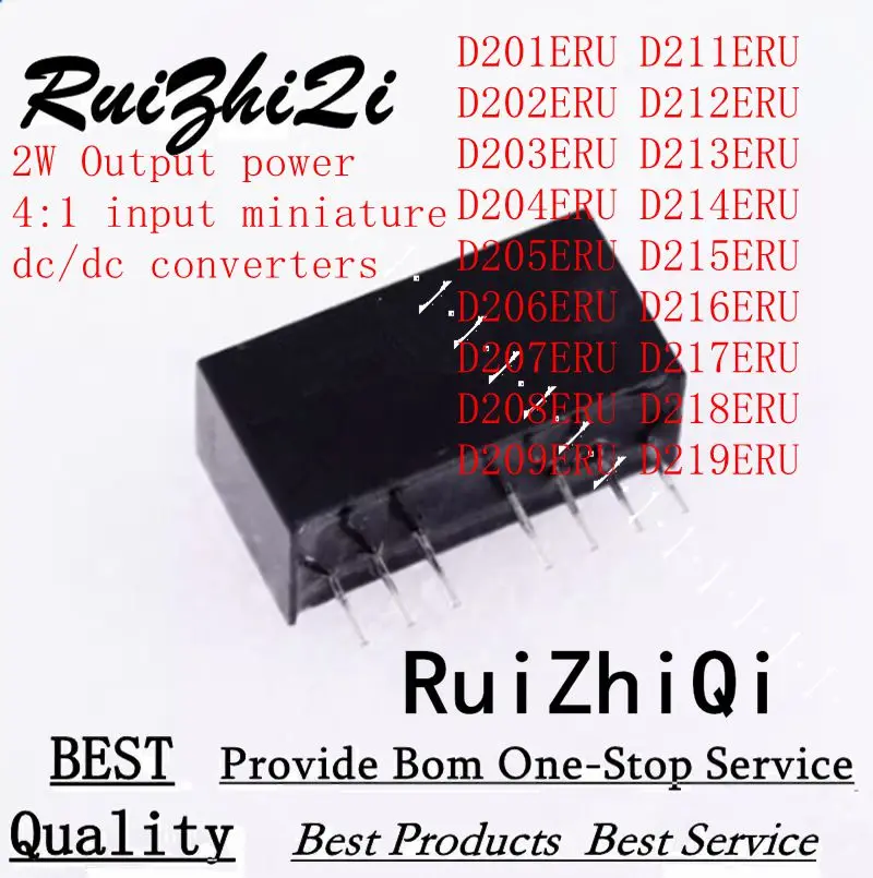 10PCS/LOT D201ERU D202ERU D203ERU D204ERU D205ERU D206ERU D207ERU D208ERU D209ERU 2W POWER 4:1 DC/DC CONVERTERS