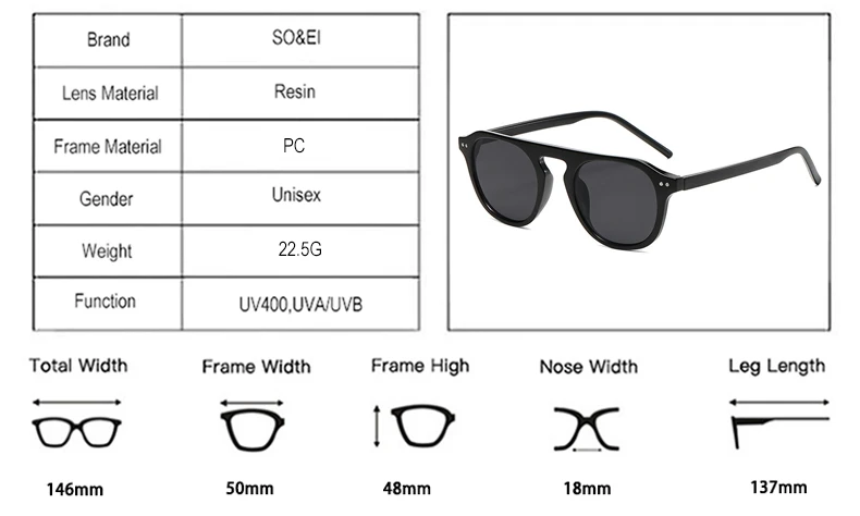 SO&EI Retro-Sonnenbrille mit quadratischen Nieten für Herren, modisch, dunkelgrün, UV400, trendige Damen-Sonnenbrille – Detail 4