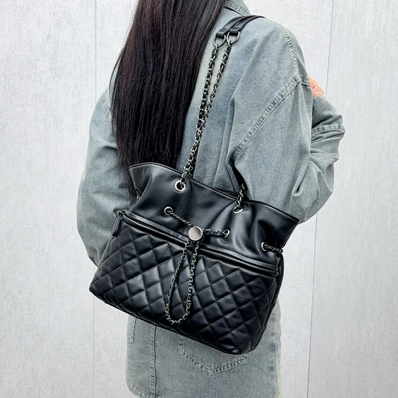 

Tote Bag 2025 New Women's Faion Chain Handbag Commuter Bag Single oulder Bag Sli Bag Casual Simple Sle