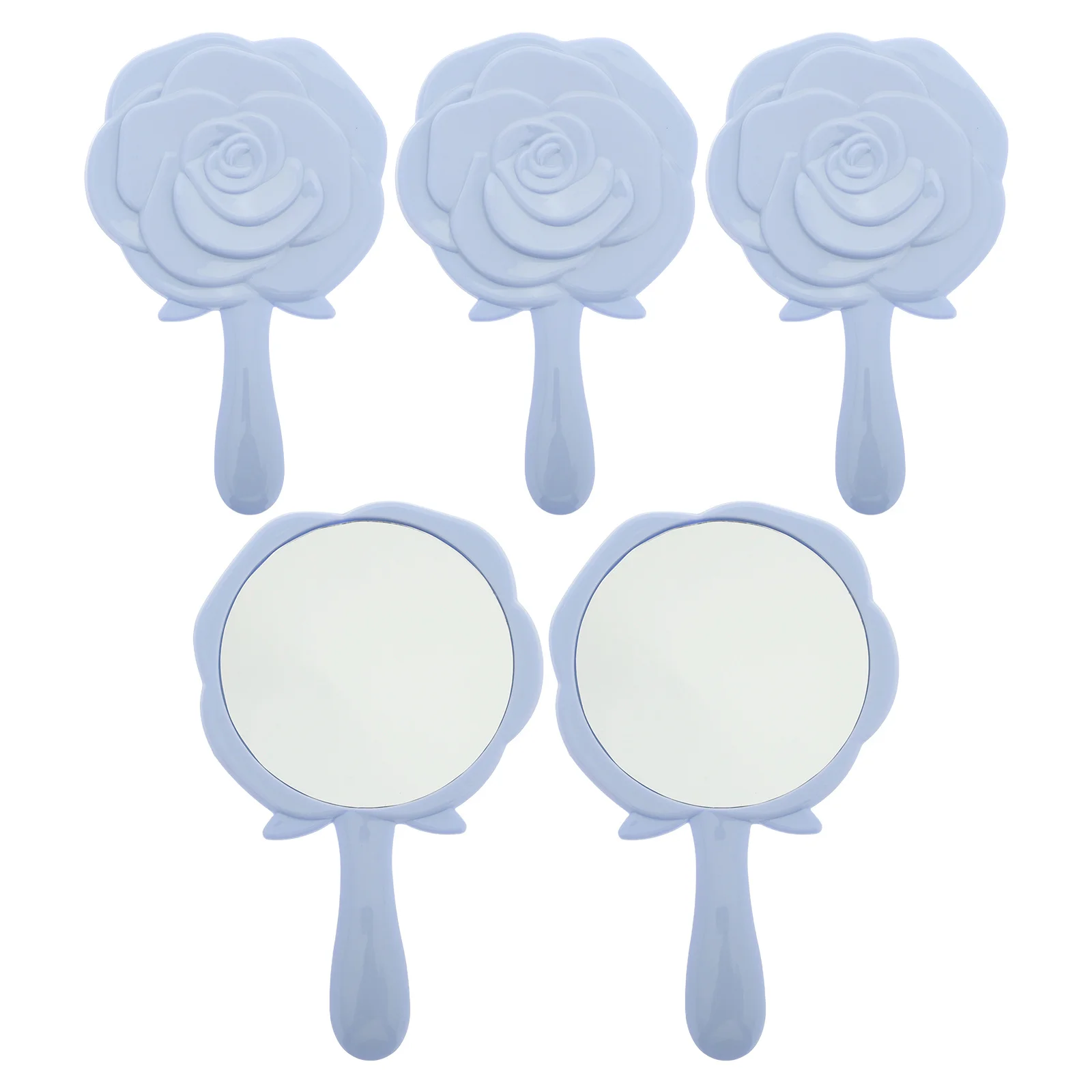 

5Pcs Rose Makeup Mirror Large Floral Handheld Compact Purse Mirror Portable Travel Essential for Girls Women Compact Mirrors