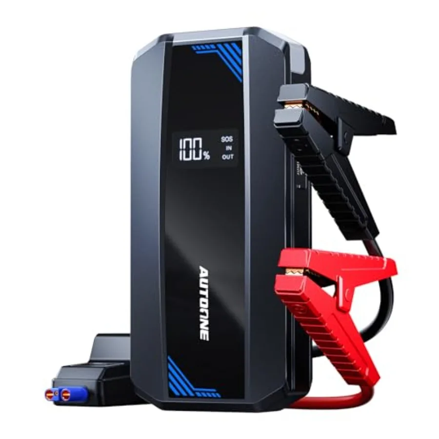 

Car Jump Starter 6000A for Gas/Diesel Vehicles up to 10L 12V Portable Lithium Battery Booster with Smart Jumper Cables LCD Disp