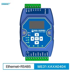 4AI + 4AO RS485 controlador de adquisición de valor de interruptor E/S módulo de red CDSENET ME31-XAXA0404 ModBus TCP RTU8-28V