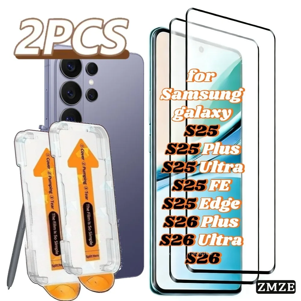 

2 штуки защитных стекол для Samsung Galaxy S25, S25 Plus, S25 Ultra, S25 FE, S25 Edge, S26 Plus, S26 Ultra, S26, безворсовые, без пыли